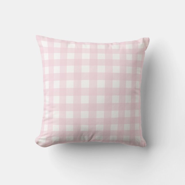 Elegant Modern Pink Buffalo Plaid. Throw Pillow (Front)