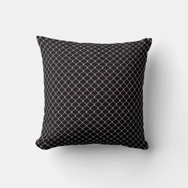 Elegant Modern Pink Fence Chain Pattern | Cushion (Front)