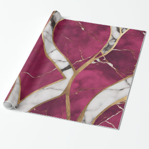 Elegant Modern Pink, Gold, White Marble Luxury  Wrapping Paper
