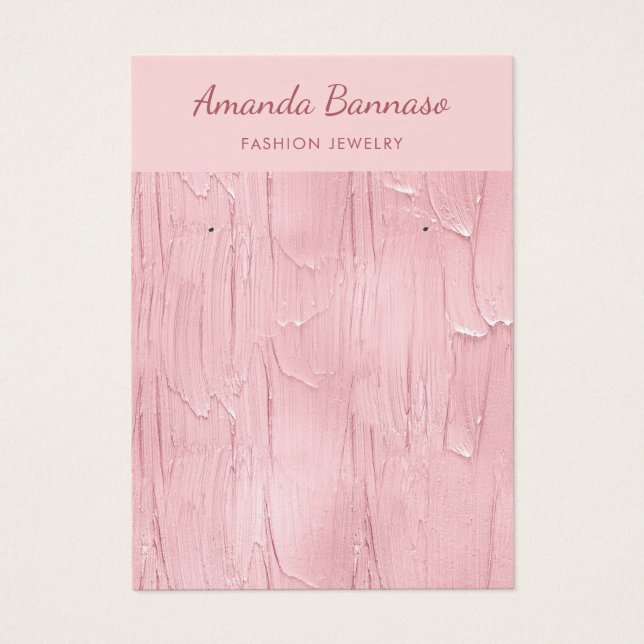 Elegant Modern pink jewellery earring display card (Front)