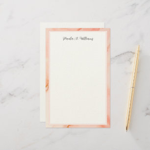 Elegant Modern Pink Marble Script Stationery