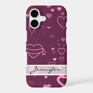 Elegant Modern Pink Purple Heart Pattern