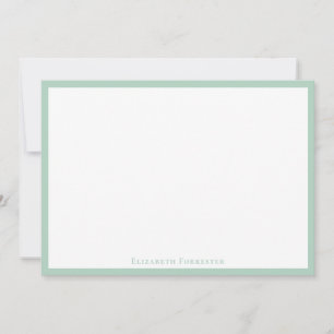 Elegant Modern Pistachio Border Flat Note Card