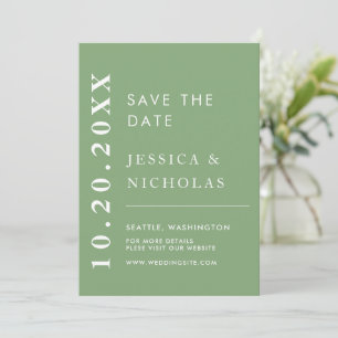 Elegant Modern Pistachio Minimalist Wedding Save The Date