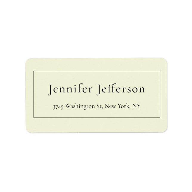 Elegant Modern Plain Professional Simple Beige Label (Front)