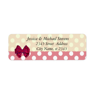 Elegant modern polka dots stylish bow return address label