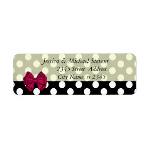 Elegant modern polka dots stylish bow return address label