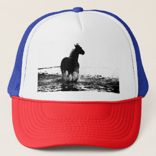 Elegant Modern Pop Art Running Horse Template Trucker Hat