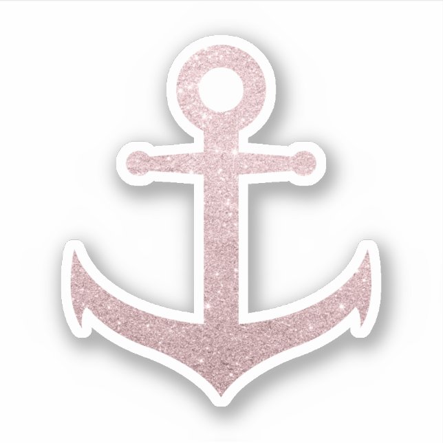 Elegant modern pretty rose gold glitter anchor (Front)