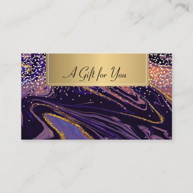 Elegant Modern,Professional Abstract Gold Confetti Discount Card (Front)