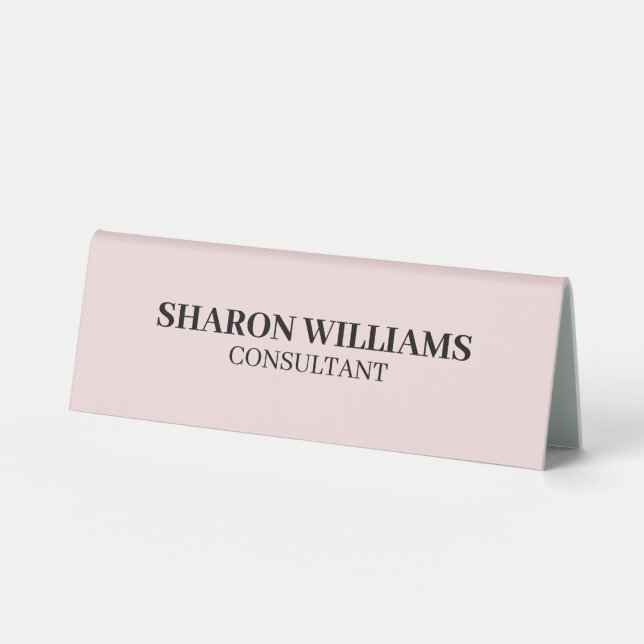 Elegant Modern Professional Blush Pink Minimalist (Front)