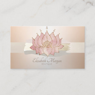 Elegant Modern Professional Brush Stroke Lotus Business Card