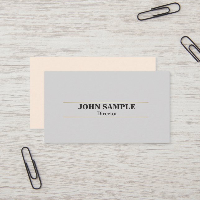 Elegant Modern Professional Design Grey Gold Business Card (Front/Back In Situ)