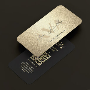 Elegant Modern Professional Faux Gold Signature  Business Card