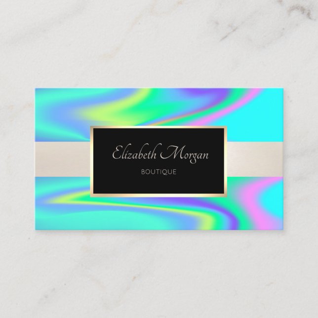 Elegant Modern Professional Frame Holographic Business Card (Front)