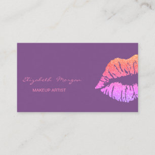 Elegant Modern Professional  ,Glitter Lips Business Card