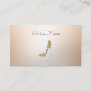 Elegant Modern Professional Gold Glitter High Heel Business Card