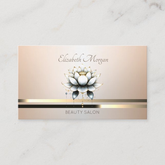 Elegant Modern Professional Luminouse Lotus Business Card (Front)
