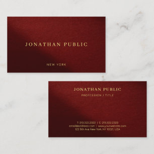 Elegant Modern Professional Luxury Trendy Bordeaux Business Card