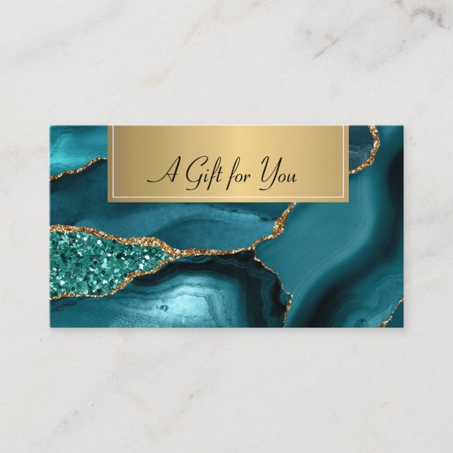 Elegant Modern,Professional Marble Emerald Green Discount Card (Front)