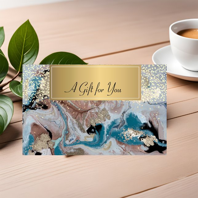 Elegant Modern,Professional Marble Gold Confetti Discount Card (Creator Uploaded)