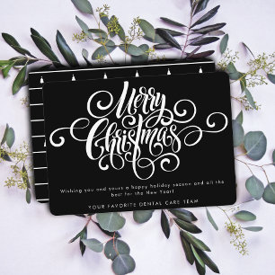 Elegant Modern Professional Merry Christmas Script Holiday Card
