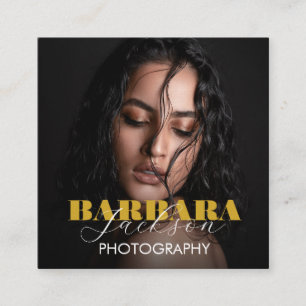 Elegant Modern Professional Script Photography  Square Business Card