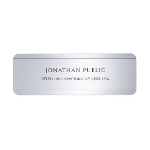 Elegant Modern Professional Silver Return Address Label