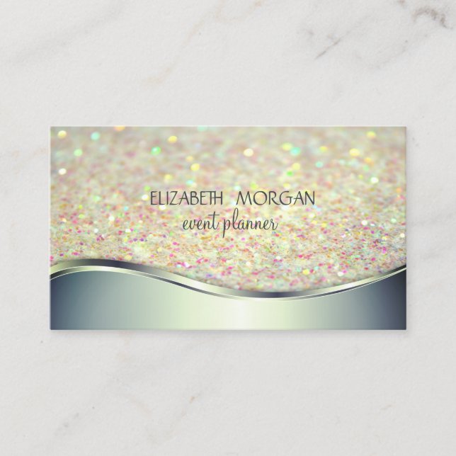 Elegant  Modern Professional Simple Glitter Bokeh Business Card (Front)