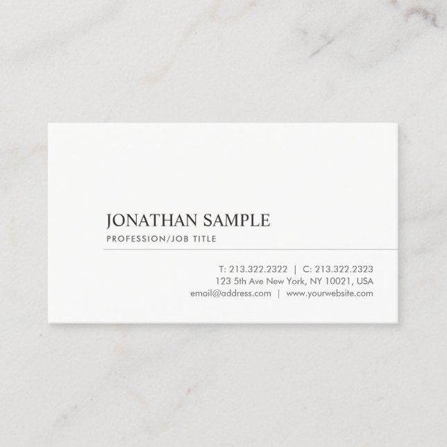 Elegant Modern Professional Simple Template Business Card (Front)