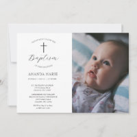 Elegant Modern Pure White Baptism