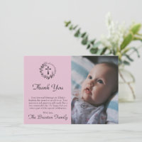 Elegant Modern Pure White Baptism Thank You Card