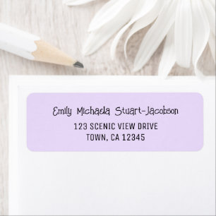 Elegant Modern Purple Casual Contemporary Script Return Address Label