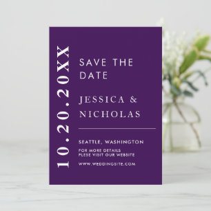 Elegant Modern Purple Simple Wedding Photo Save The Date
