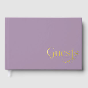 Elegant Modern Purple Wedding Guest Book