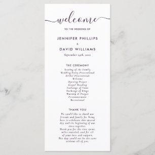 Elegant Modern Purple Wedding Program