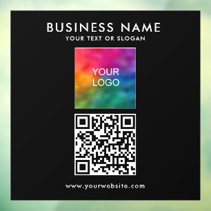 Elegant Modern QR Code Company Logo Text Square
