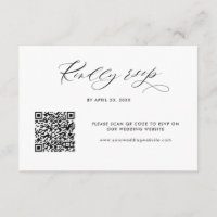 Elegant Modern QR Code RSVP Online Wedding 