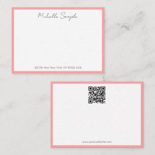 Elegant Modern QR Code Typography Script Name Card
