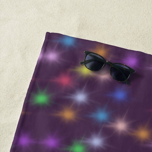 Elegant Modern Rainbow  colourful gradient Star  Beach Towel (In Situ)