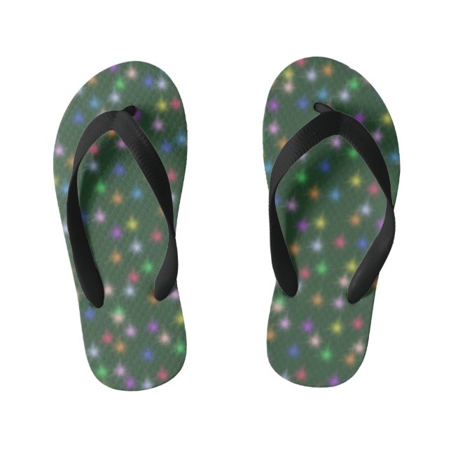 Elegant Modern Rainbow  colourful gradient Star  Kid's Thongs (Footbed)
