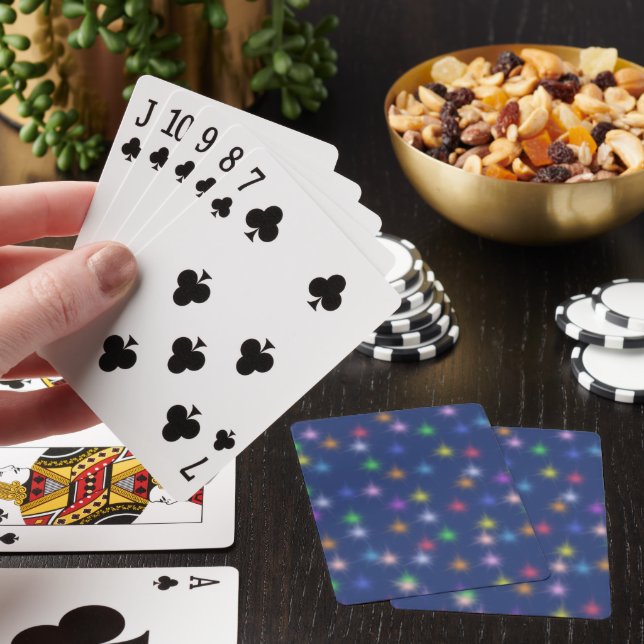 Elegant Modern Rainbow  colourful gradient Star  Playing Cards (In Situ)