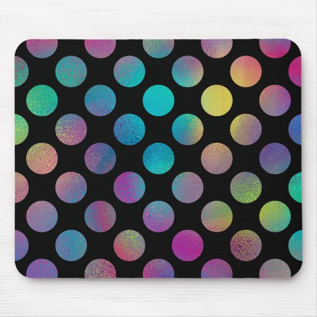 Elegant Modern Rainbow Polka Dots Pattern | Mouse Pad (Front)