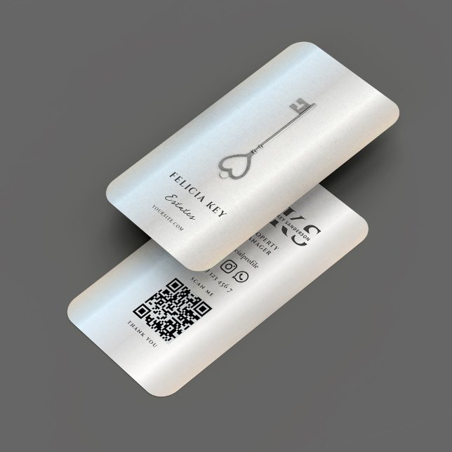 Elegant Modern Realtor Real Estate Silver Business Card (Elegant Modern Realtor Real Estate Silver Business Card
)