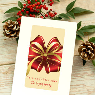 Elegant Modern Red and Gold Christmas Holiday Bow