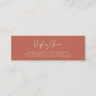 Elegant & Modern Red clay Display shower card