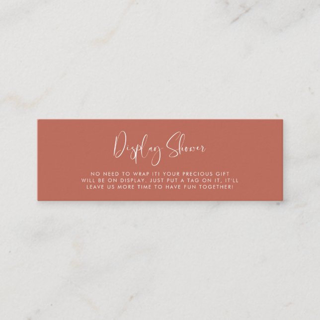 Elegant & Modern Red clay Display shower card (Front)