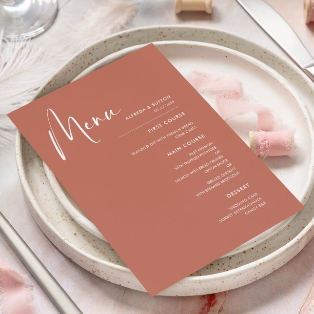 Elegant & modern Red clay wedding Menu (Creator Uploaded)