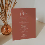Elegant & modern Red clay wedding menu Pedestal Sign<br><div class="desc">A modern typography and a trendy terracotta colour for your wedding stationery: choose this simple and elegant wedding suite. Fully customisable: you can change the background as well as the text colour as you like.</div>