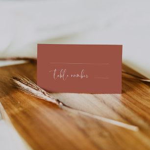 Elegant & modern Red clay wedding Place Card